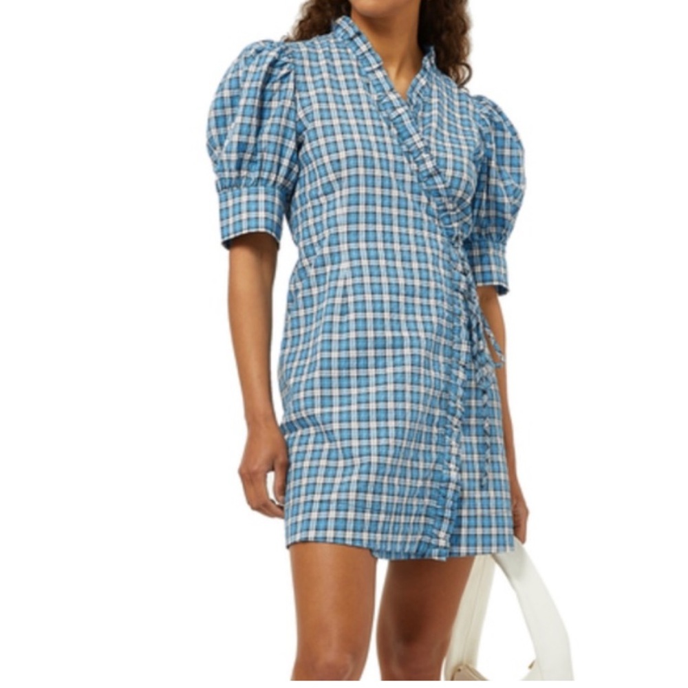 Ganni mini wrap dress
